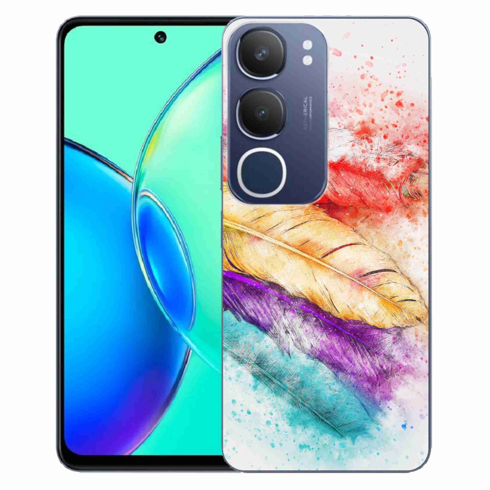 Gelový kryt mmCase na Vivo Y19s - barevné peří