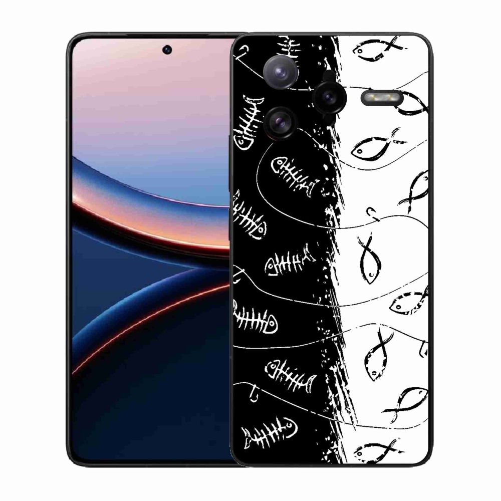 Gelový kryt mmCase na Xiaomi Poco F7 Ultra - kostry a rybky