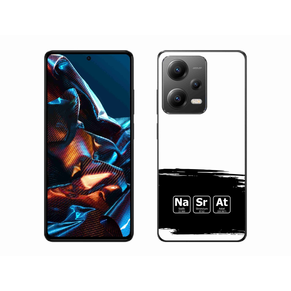 Gelový kryt mmCase na Xiaomi Redmi Note 12 Pro 5G - chemické prvky černobílé pozadí