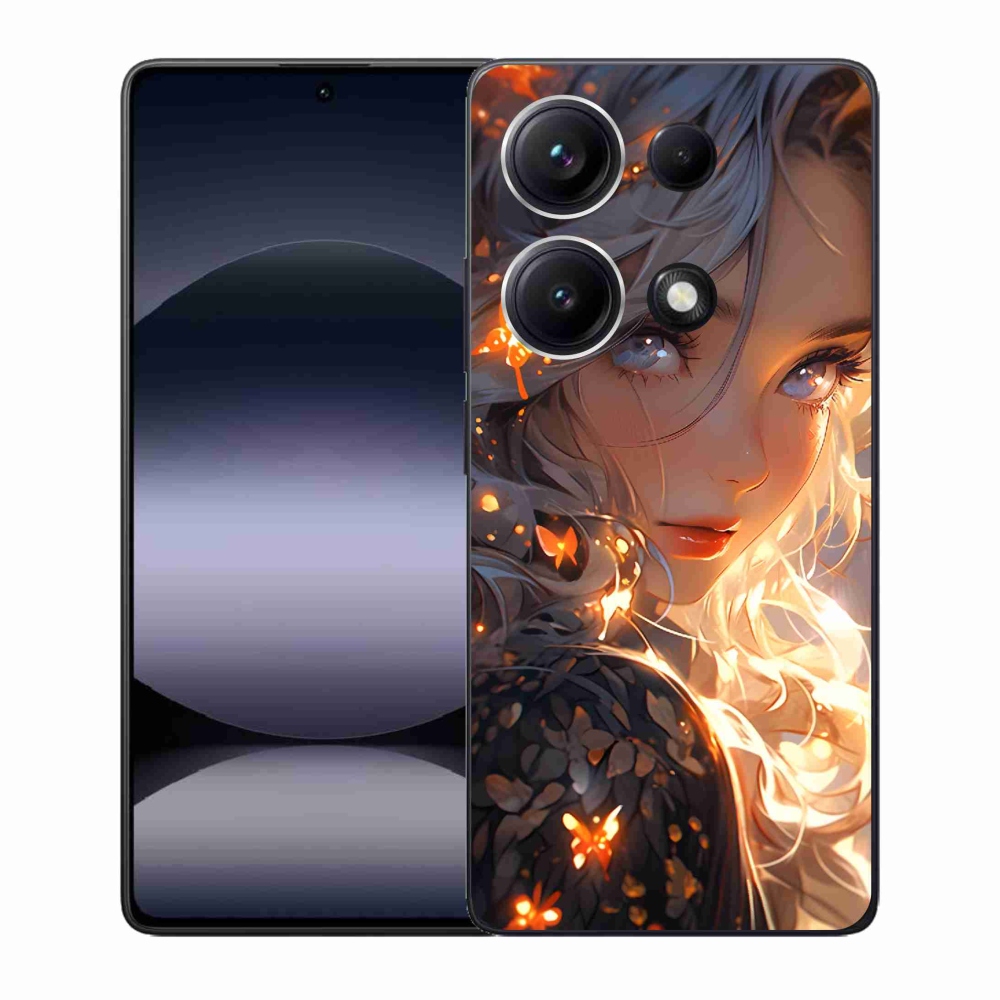Gelový kryt mmCase na Xiaomi Redmi Note 14S - dívka a motýli