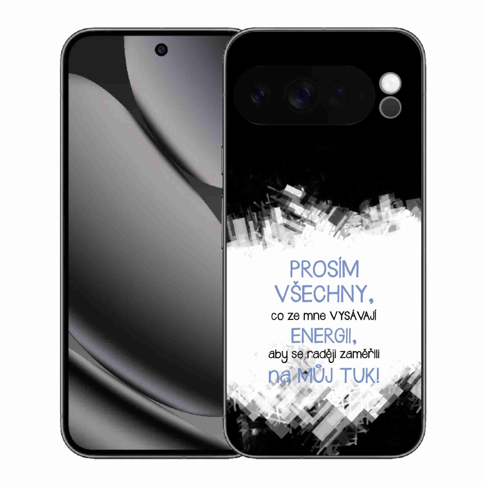 Gelový kryt mmCase na Google Pixel 10 Pro XL - vtipný text 1 modrý