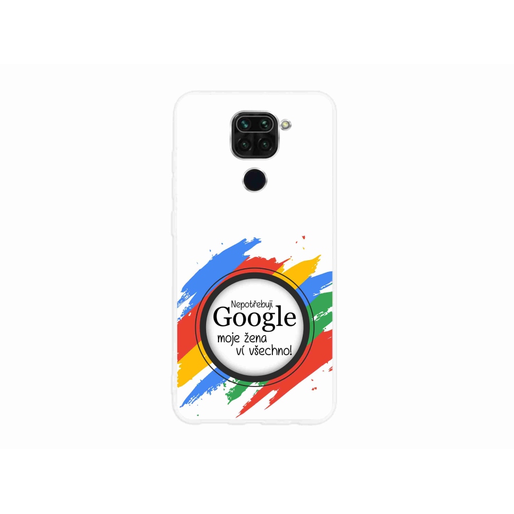 Gelový kryt mmCase na Xiaomi Redmi Note 9 - žena ví všechno bílé pozadí