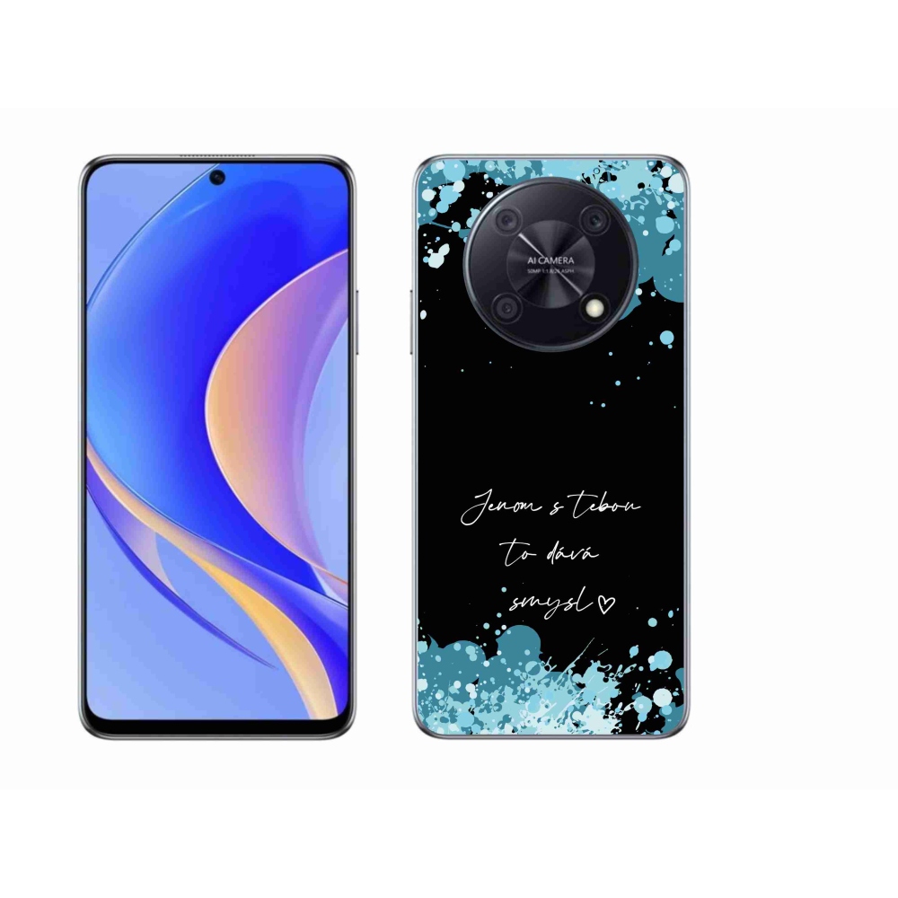 Gelový kryt mmCase na Huawei Nova Y90 - zamilovaný text černé pozadí