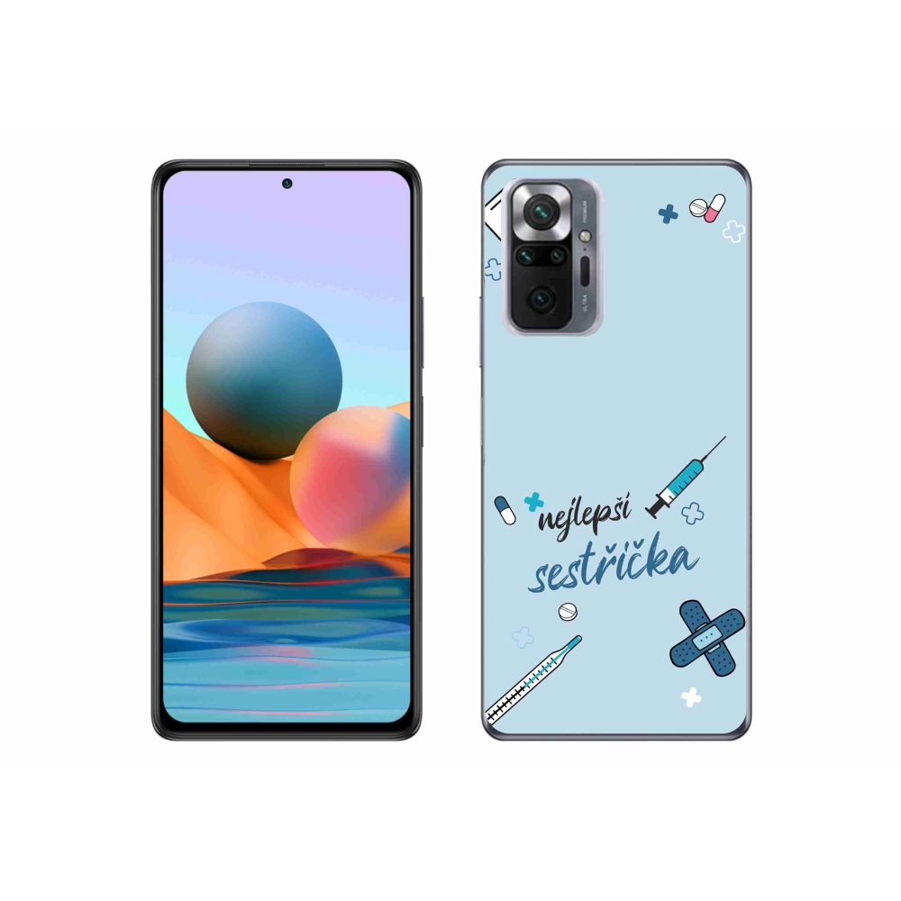 Gelový kryt mmCase na Xiaomi Redmi Note 10 Pro - nejlepší sestřička modré pozadí