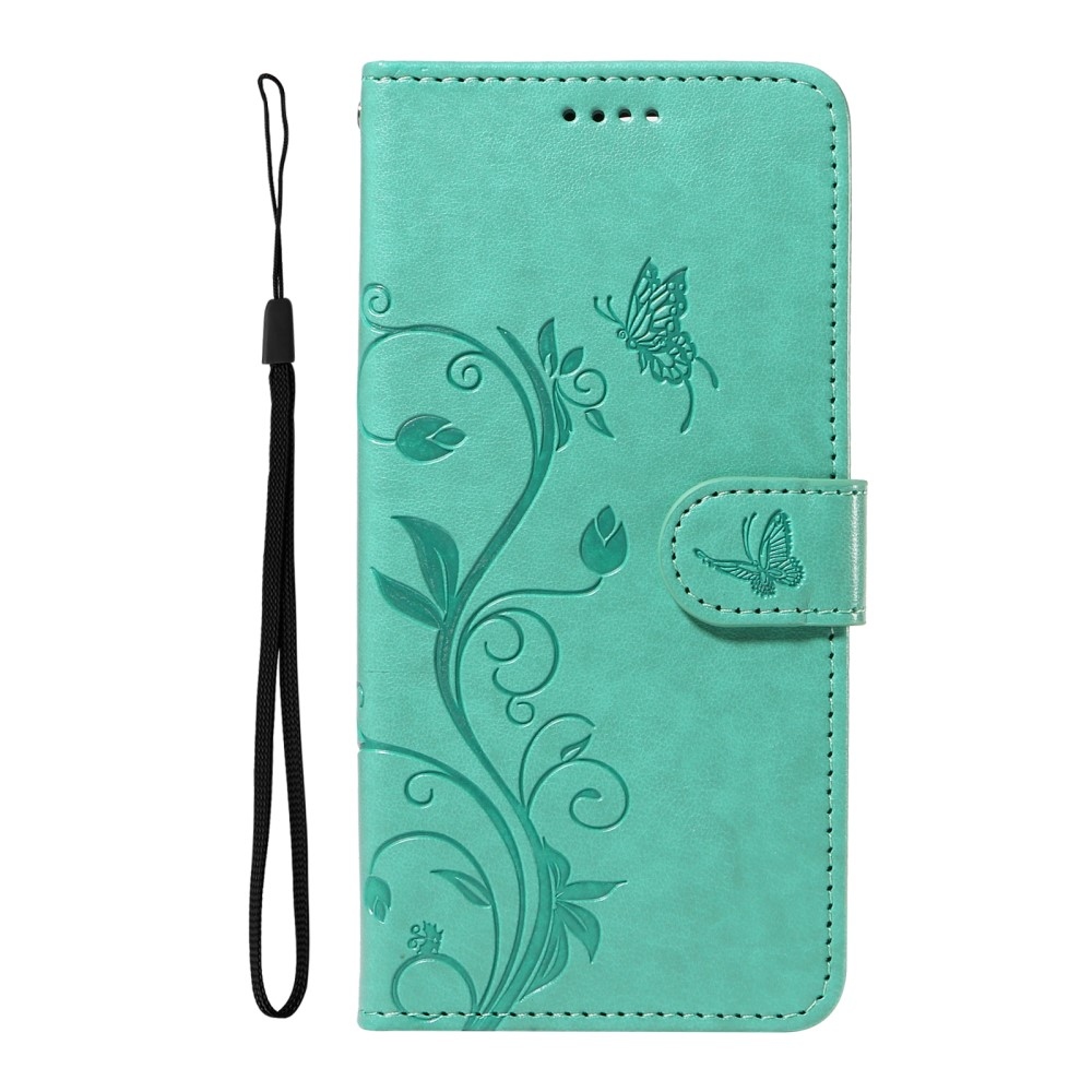 Flowers knížkové pouzdro na Xiaomi Redmi A3 - modrozelené