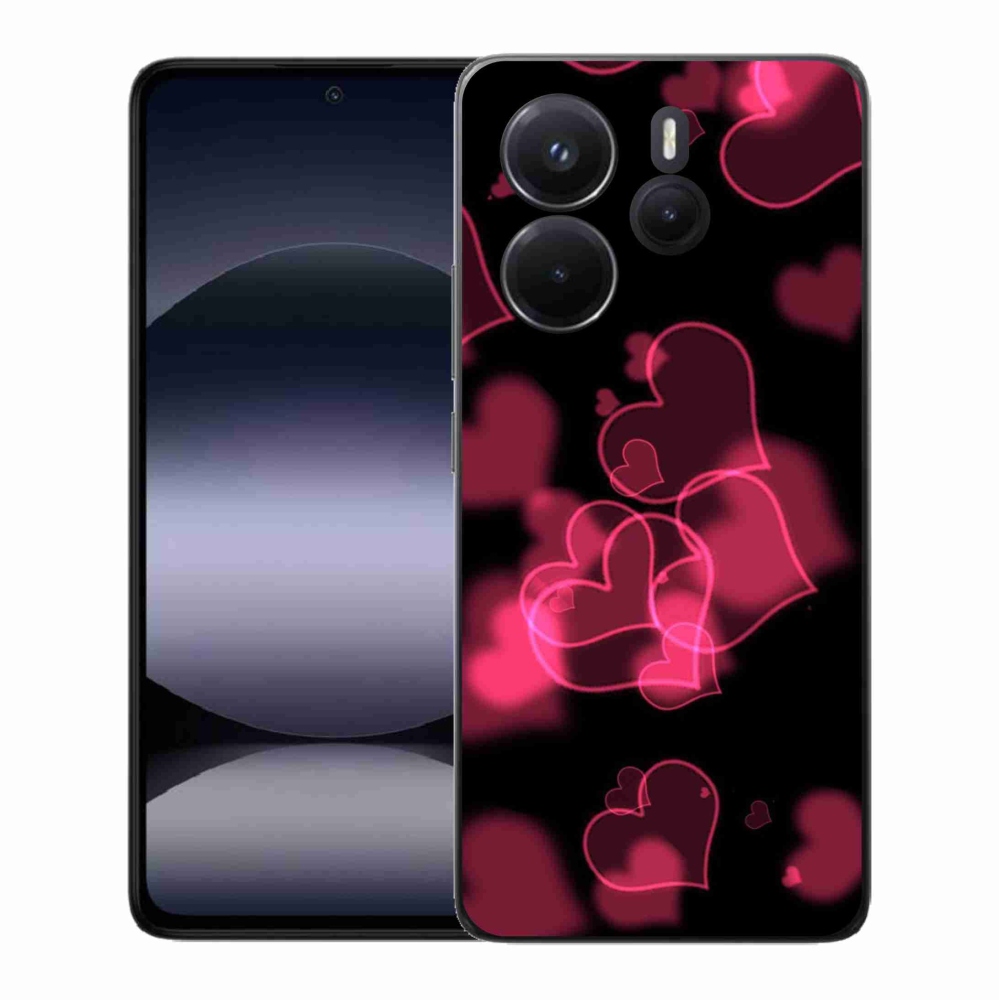 Gelový kryt mmCase na Xiaomi Redmi Note 14 - červená srdíčka