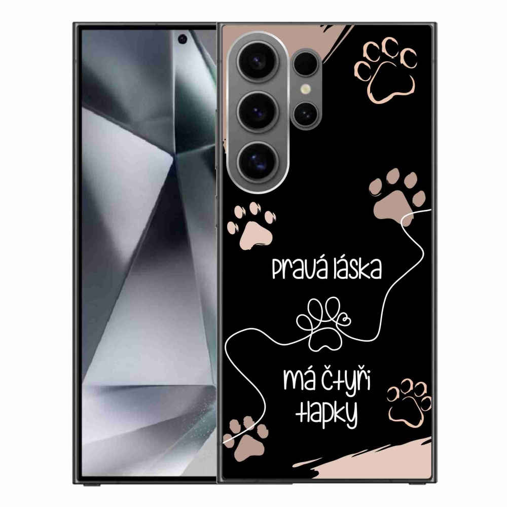 Gelový kryt mmCase na Samsung Galaxy S24 Ultra - psí motiv 1 černé pozadí