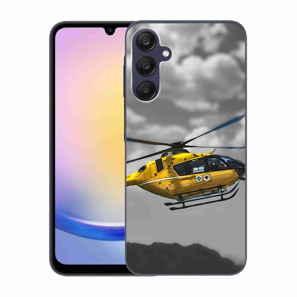 Gelový kryt mmCase na Samsung Galaxy A25 5G - žlutá helikoptéra