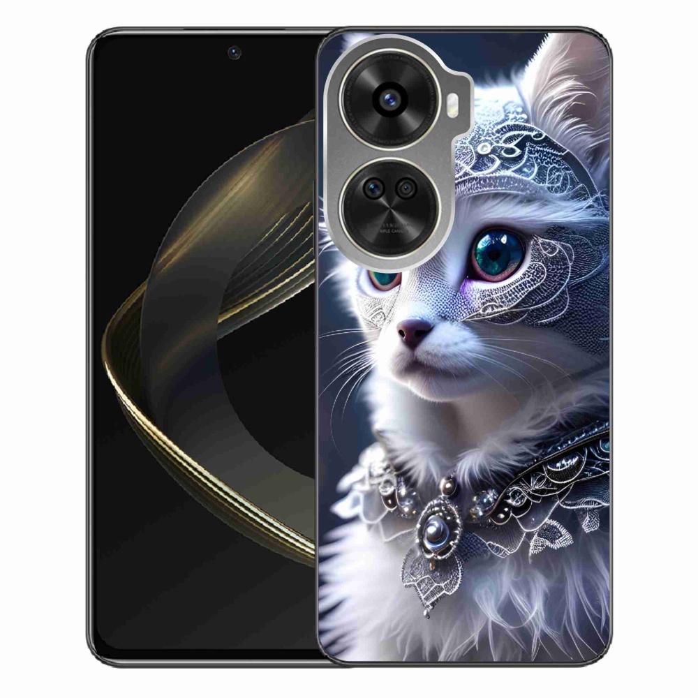 Gelový kryt mmCase na Huawei Nova 12 SE - bílá kočka