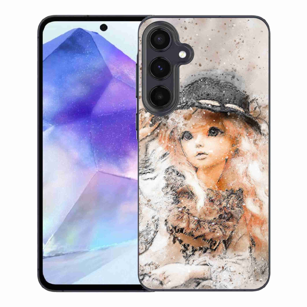 Gelový kryt mmCase na Samsung Galaxy A55 5G - holčička s kloboukem