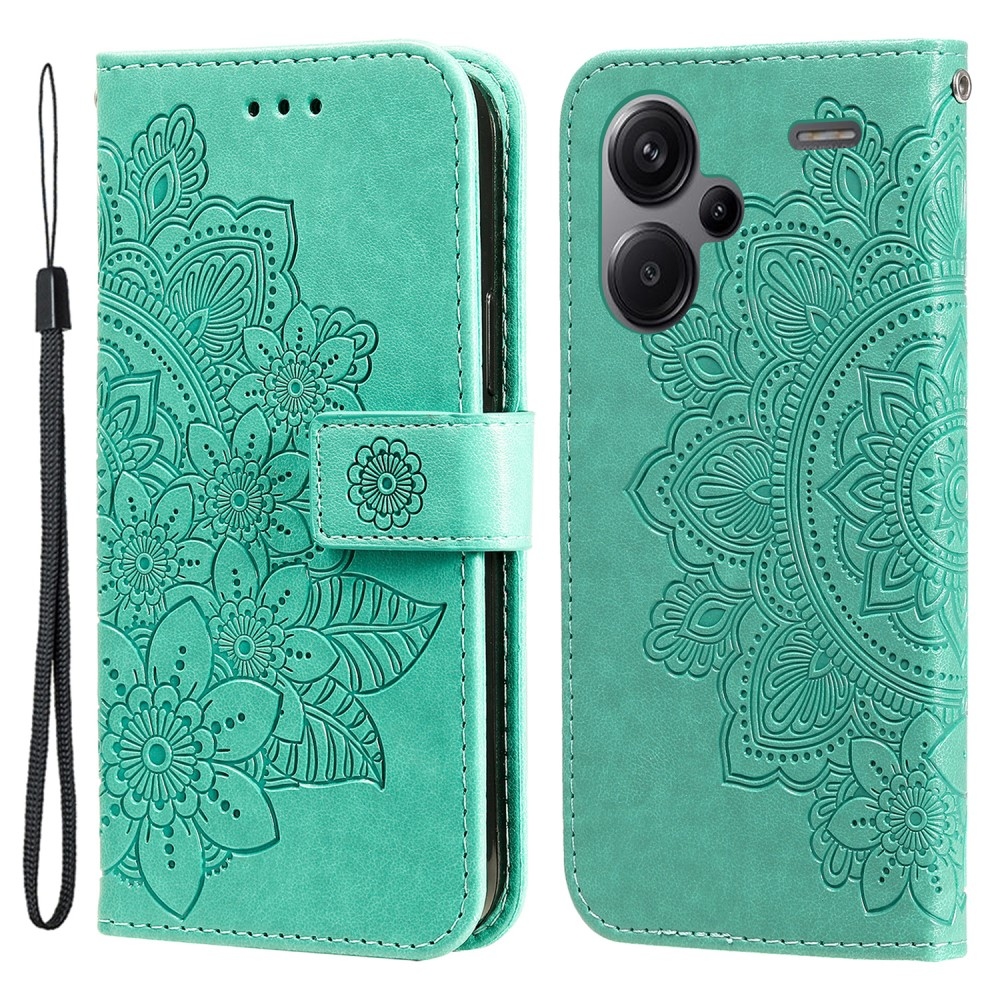 Mandala knížkové pouzdro na Xiaomi Redmi Note 13 Pro+ 5G - modrozelené