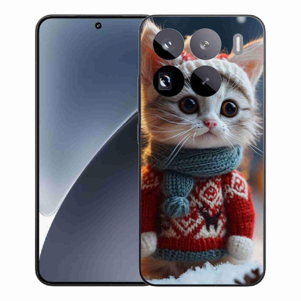 Gelový kryt mmCase na Xiaomi 15 Pro - kotě ve svetru