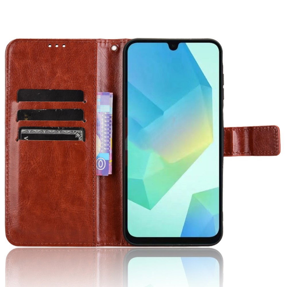 Crazy knížkové pouzdro na Samsung Galaxy A16 4G/5G - hnědé