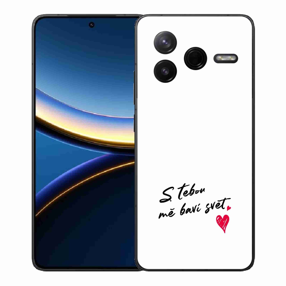 Gelový kryt mmCase na Xiaomi Poco F7 Pro - zamilovaný text 1 bílé pozadí