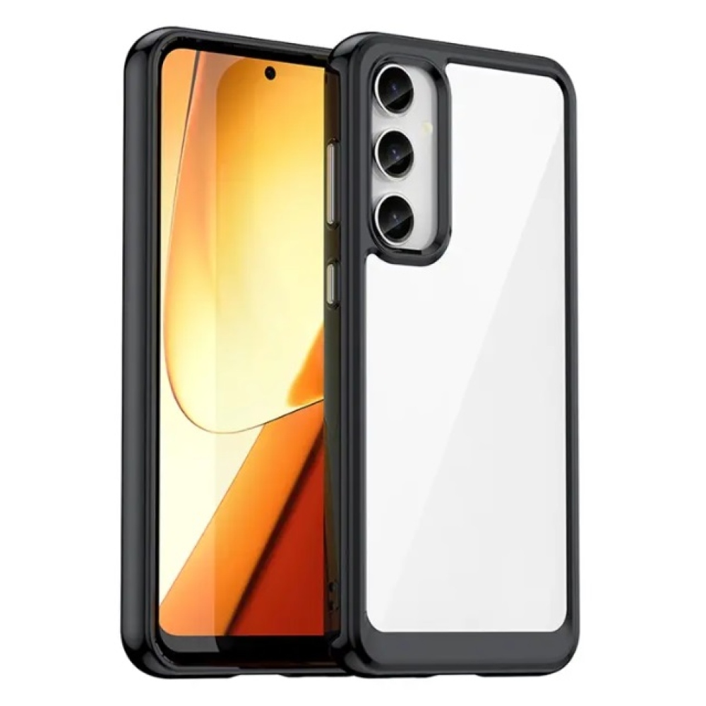 Gelový obal s pevnými zády na Samsung Galaxy S23 FE - černý