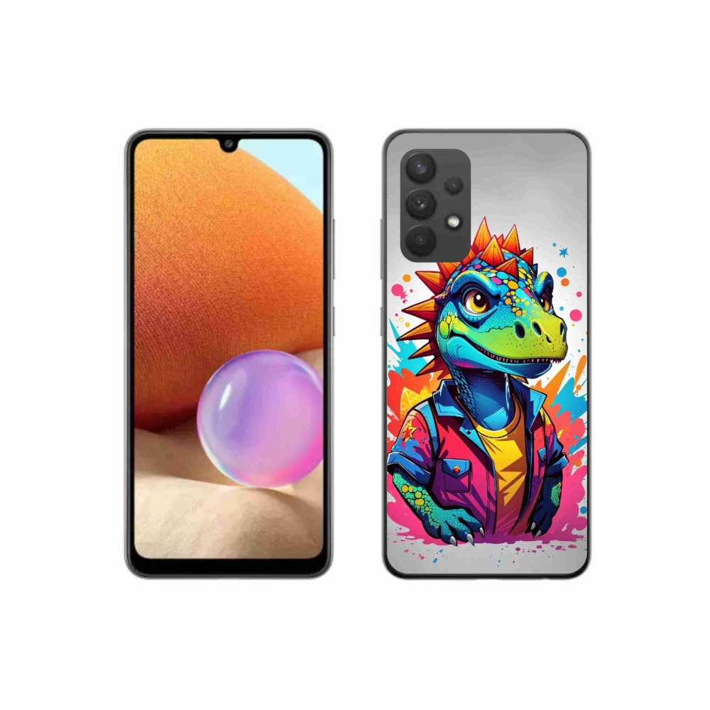 Gelový kryt mmCase na Samsung Galaxy A32 4G - barevný dinosaurus