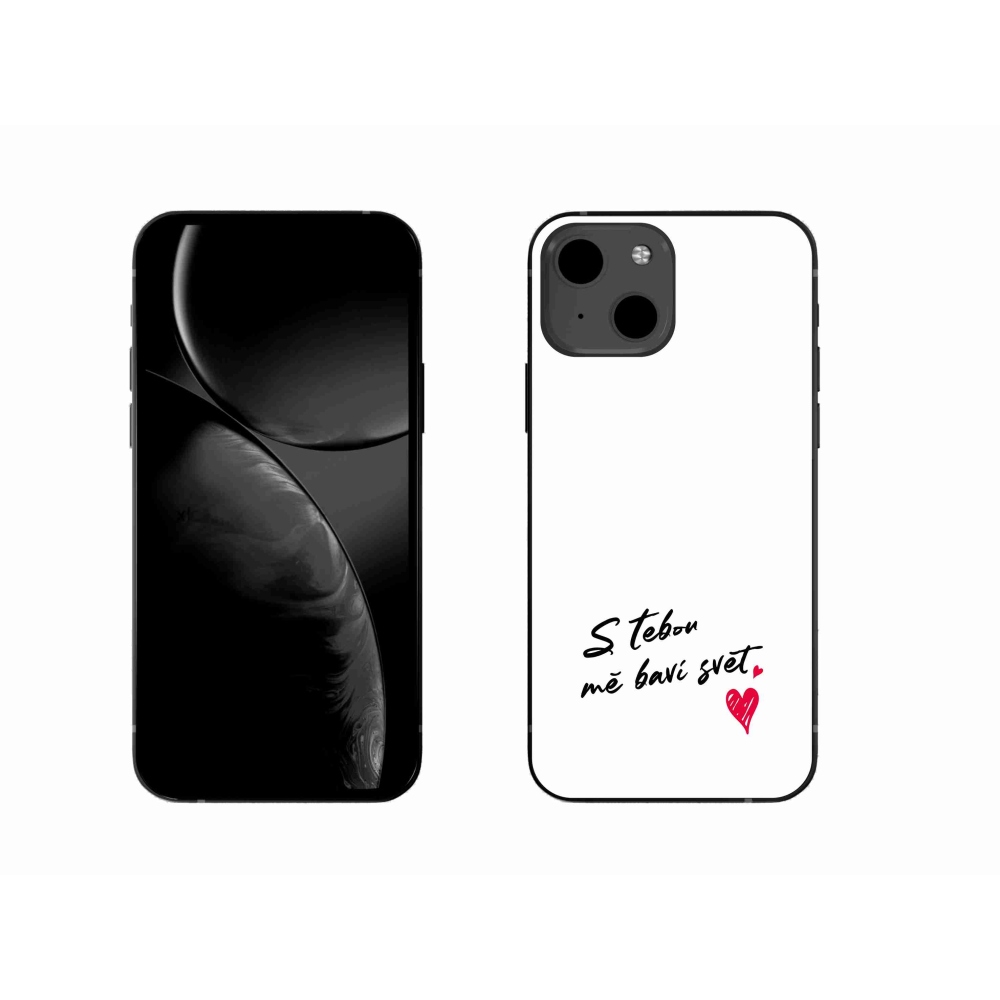 Gelový kryt mmCase na iPhone 13 6.1 - zamilovaný text 1 bílé pozadí