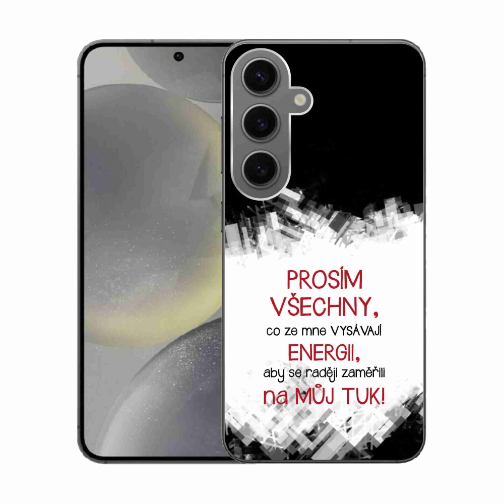Gelový kryt mmCase na Samsung Galaxy S24 - vtipný text 1 červený