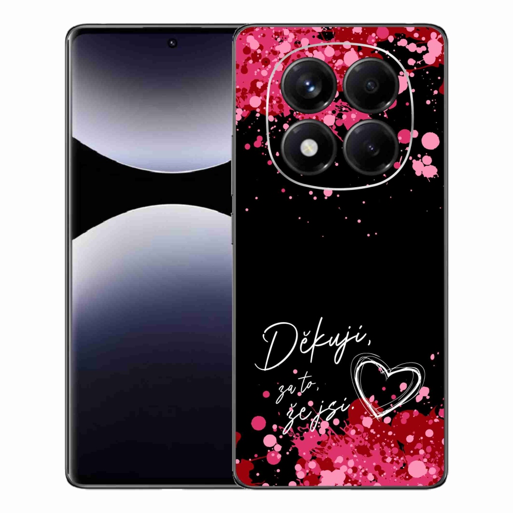 Gelový kryt mmCase na Xiaomi Redmi Note 14 Pro - zamilovaný text 2 černé pozadí