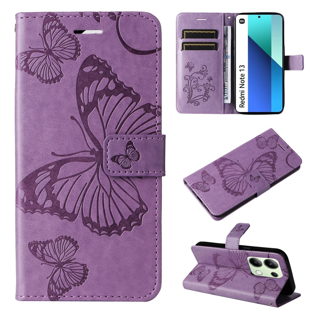 Big Butterfly knížkové pouzdro na Xiaomi Redmi Note 13 - fialové