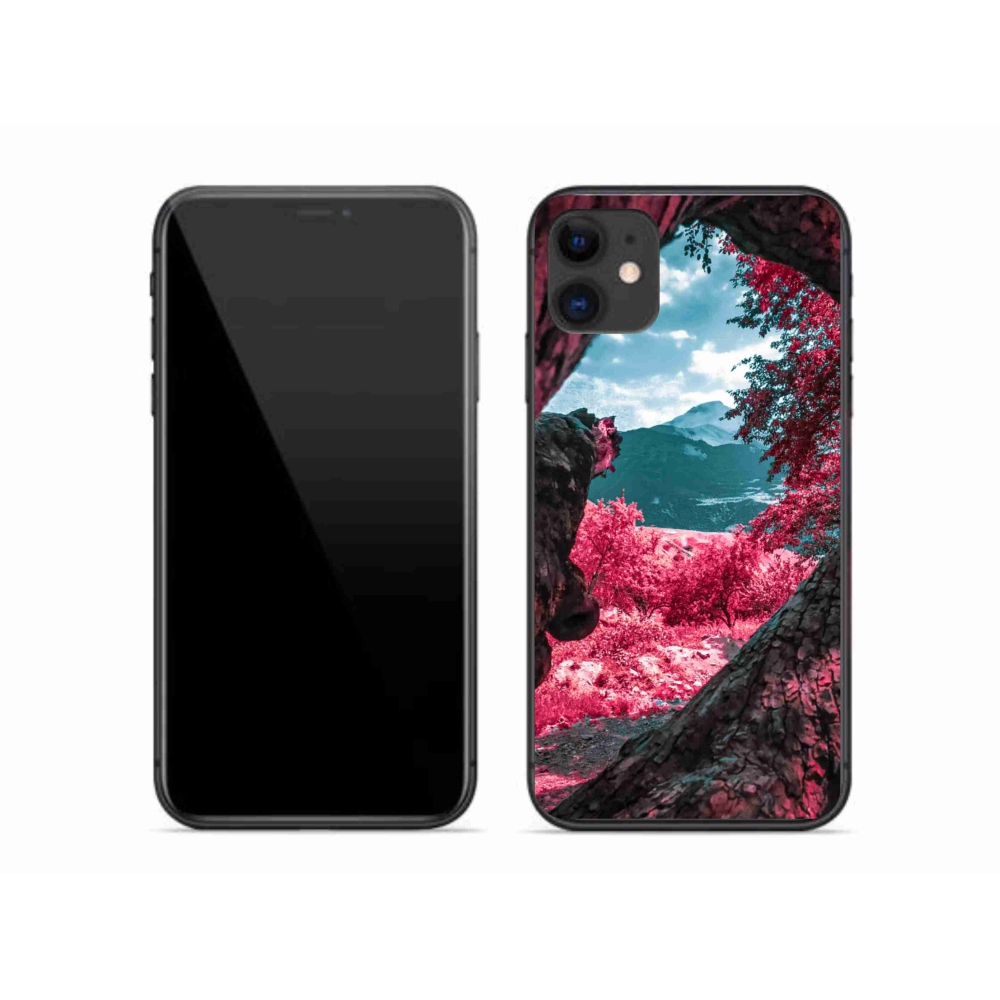 Gelový kryt mmCase na iPhone 11 - výhled na hory