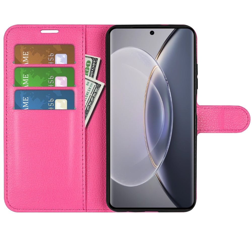 Litchi knížkové pouzdro na Vivo X90 Pro - rose