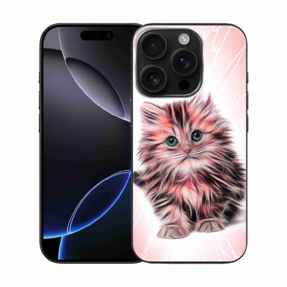 Gelový kryt mmCase na iPhone 16 Pro - roztomilé kotě