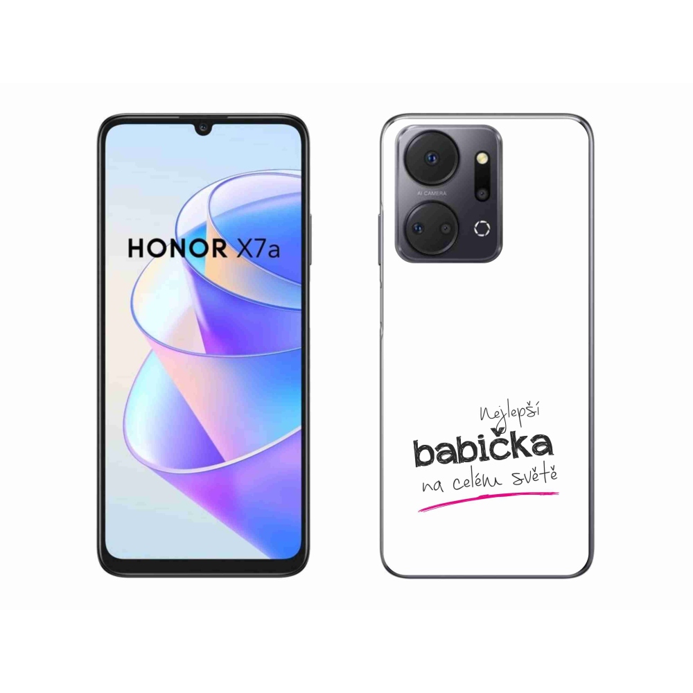 Gelový kryt mmCase na Honor X7a - nejlepší babička 4 bílé pozadí