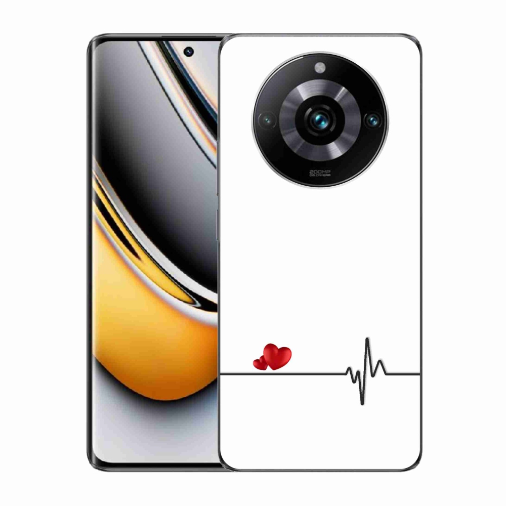 Gelový kryt mmCase na Realme 11 Pro/11 Pro+ - srdce a tep bílé pozadí