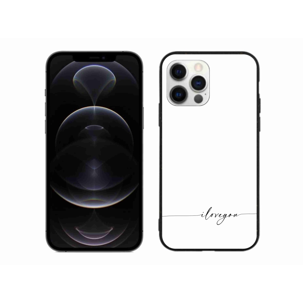 Gelový kryt mmCase na iPhone 12 Pro Max - I love you bílé pozadí