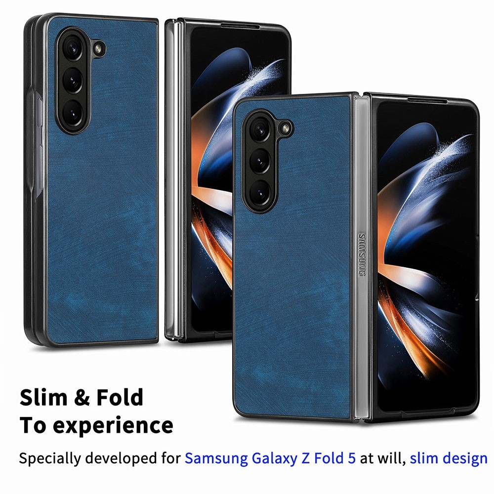 Vintage plastové pouzdro na Samsung Galaxy Z Fold5 5G - modré