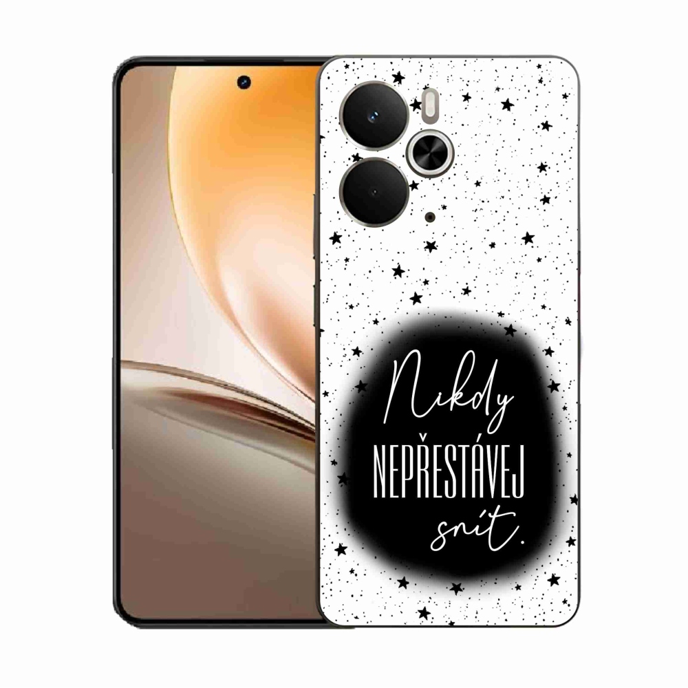 Gelový kryt mmCase na Realme 14 5G - citát 1 černobílé pozadí
