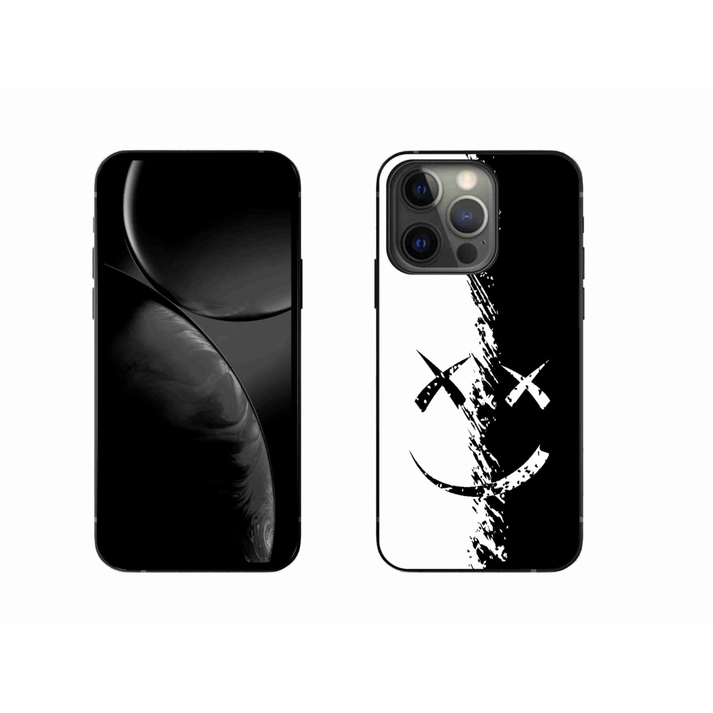 Gelový kryt mmCase na iPhone 13 Pro 6.1 - černobílý smajlík