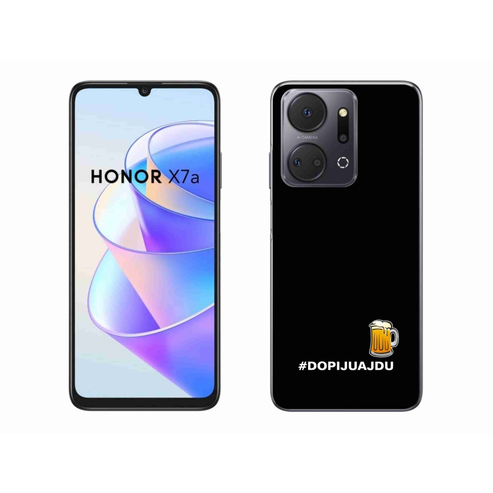 Gelový kryt mmCase na Honor X7a - pivní motiv 1 černé pozadí