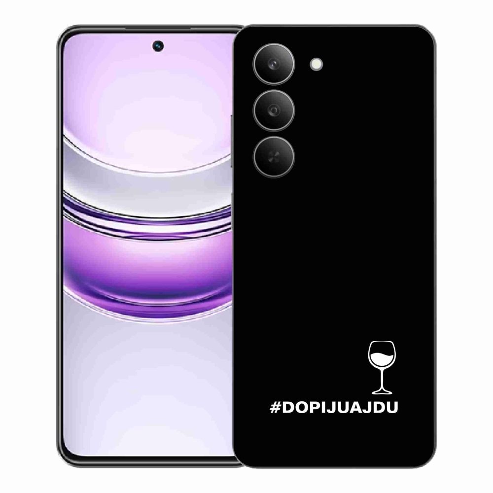 Gelový kryt mmCase na Realme 14x 5G - vinný motiv černé pozadí