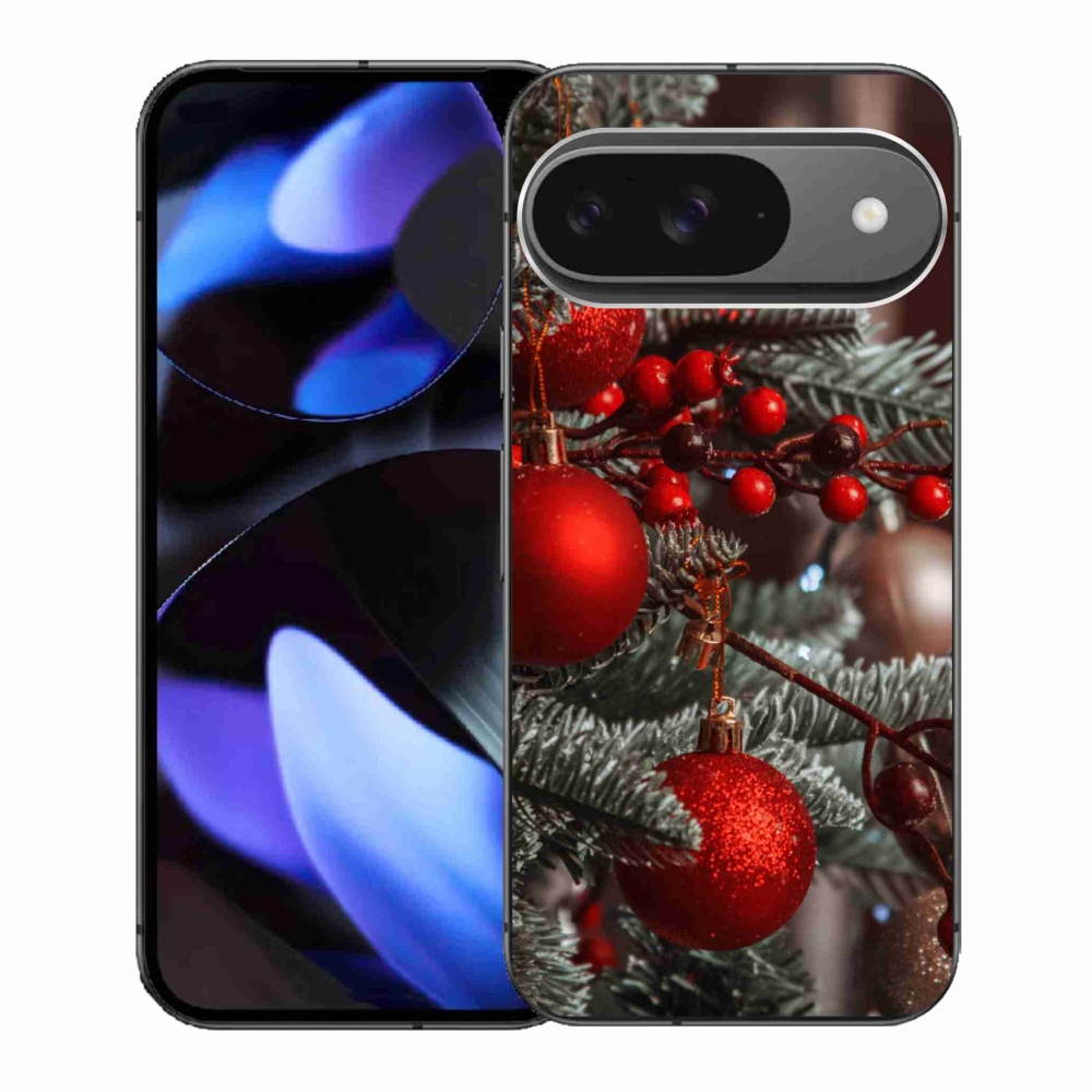 Gelový kryt mmCase na Google Pixel 9/9 Pro - vánoční ozdoby 2