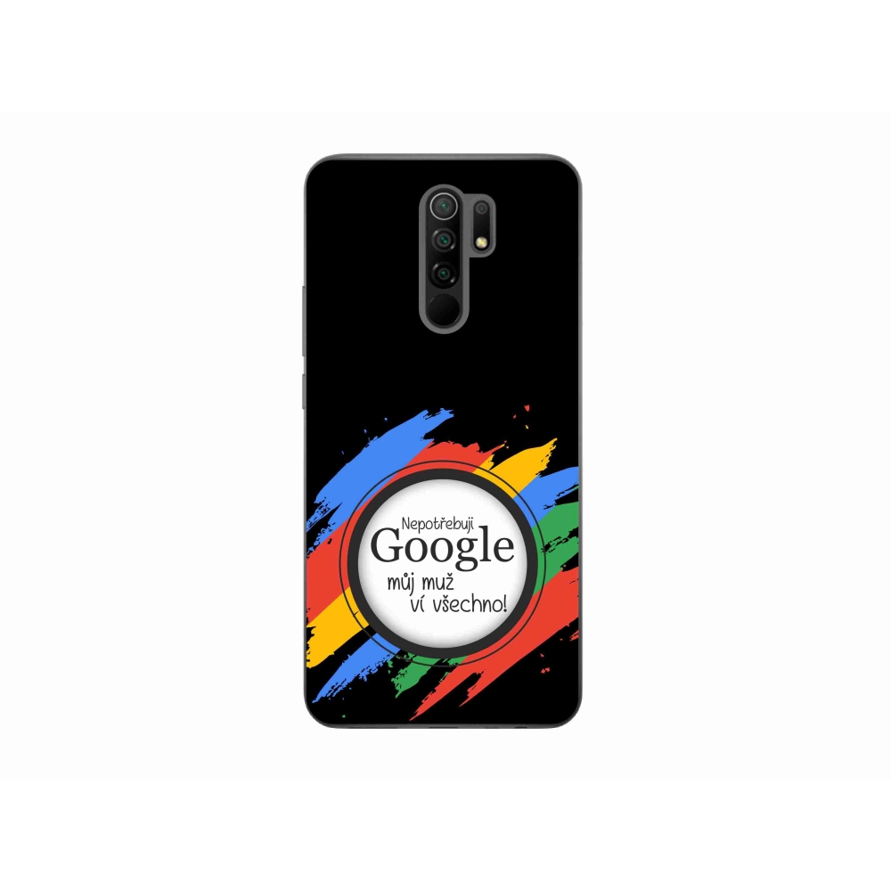 Gelový kryt mmCase na Xiaomi Redmi 9 - muž ví všechno černé pozadí