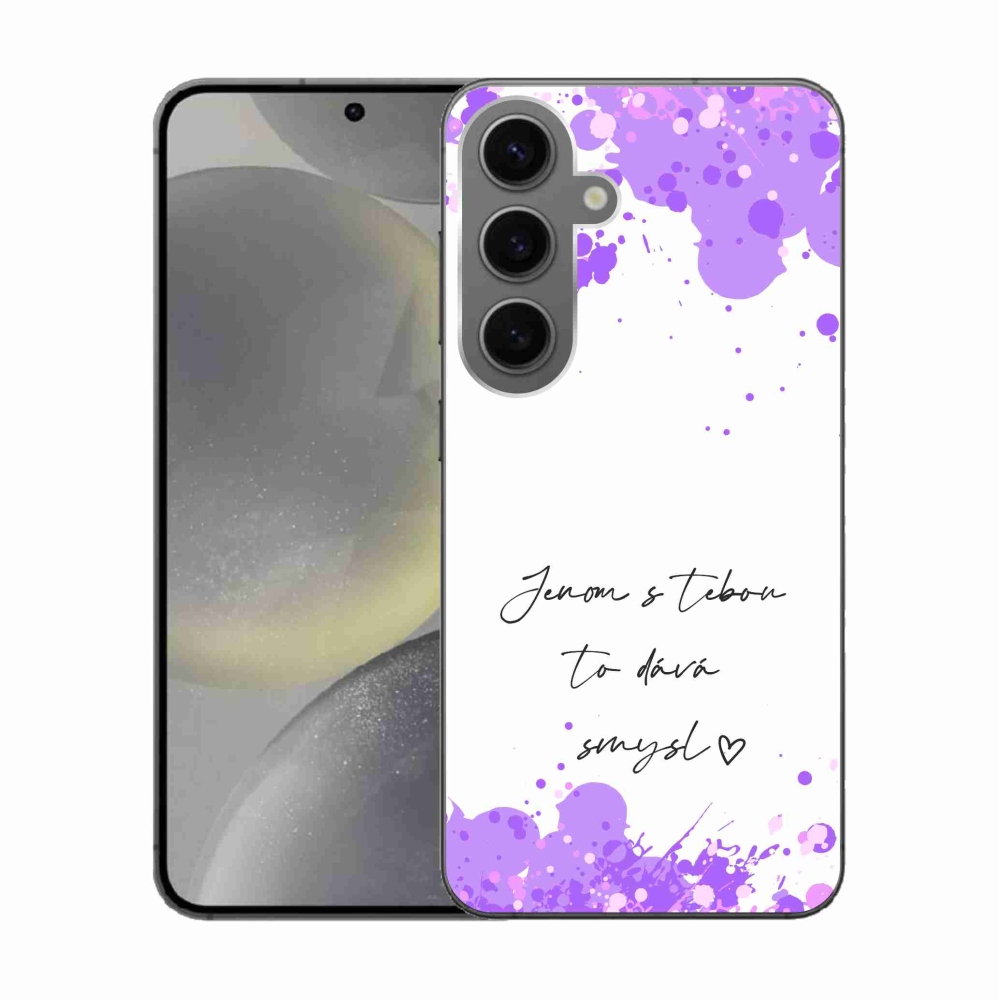 Gelový kryt mmCase na Samsung Galaxy S24 - zamilovaný text bílé pozadí