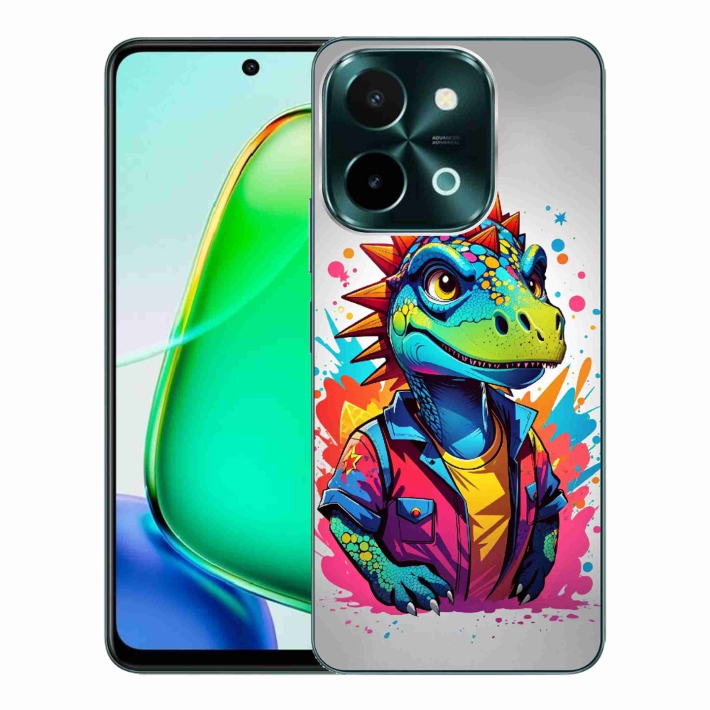 Gelový kryt mmCase na Vivo Y28 - barevný dinosaurus