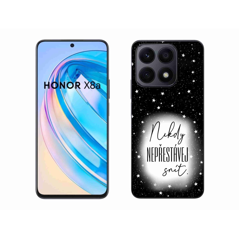 Gelový kryt mmCase na Honor X8a - citát 1 bíločerné pozadí