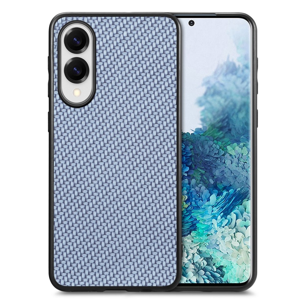 Coat gelový obal s umělou kůží a pevnými zády na Samsung Galaxy S25 Edge - modrý