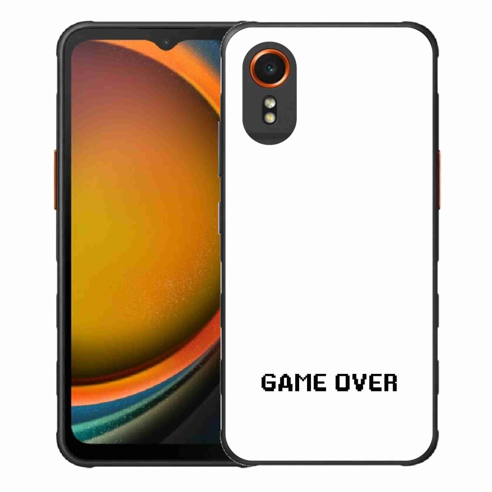 Gelový kryt mmCase na Samsung Galaxy Xcover 7 - game over bílé pozadí