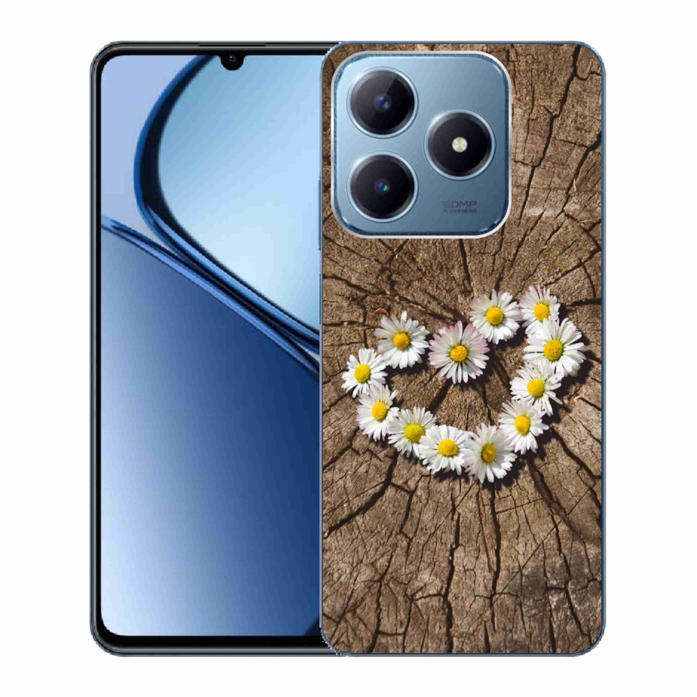 Gelový kryt mmCase na Realme C63 - srdce z kopretin