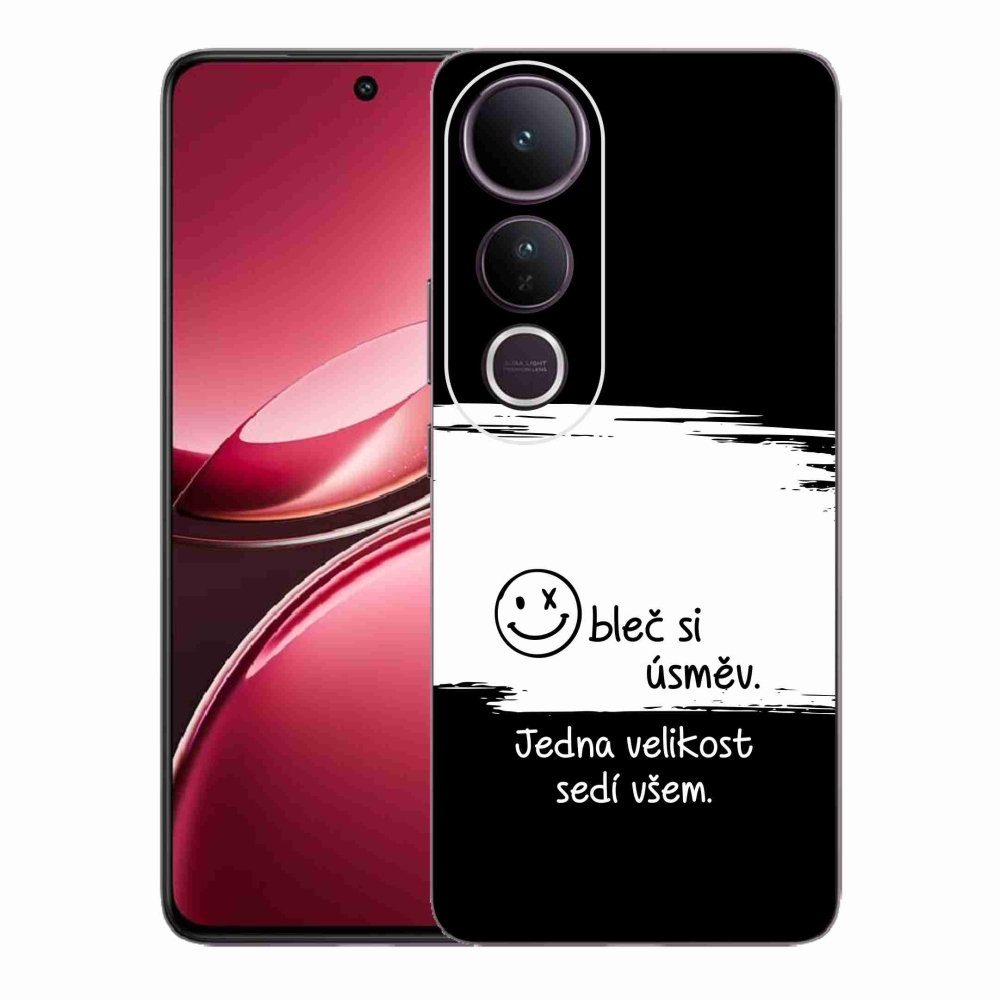 Gelový kryt mmCase na Vivo V50 Lite 4G/5G - vtipný text 8 bíločerné pozadí