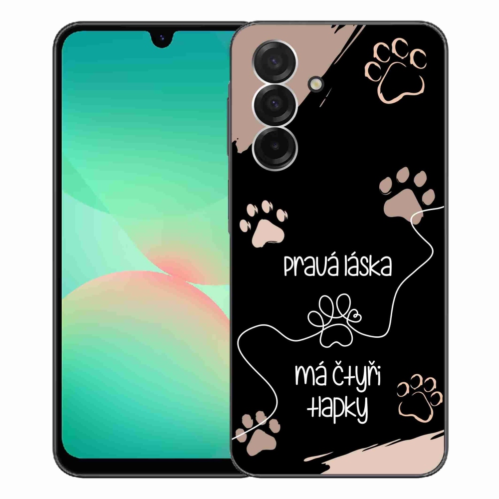 Gelový kryt mmCase na Samsung Galaxy A26 5G - psí motiv 1 černé pozadí