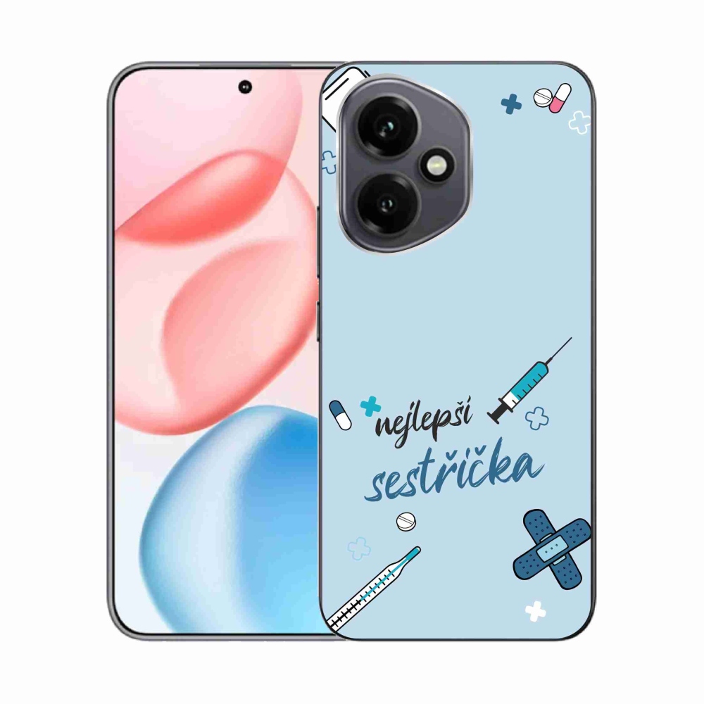 Gelový kryt mmCase na Honor 400 - nejlepší sestřička modré pozadí