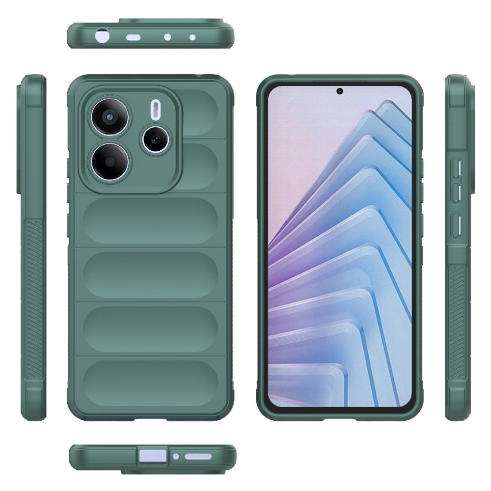 Rugg odolný gelový obal na Xiaomi Redmi Note 14 5G - zelený