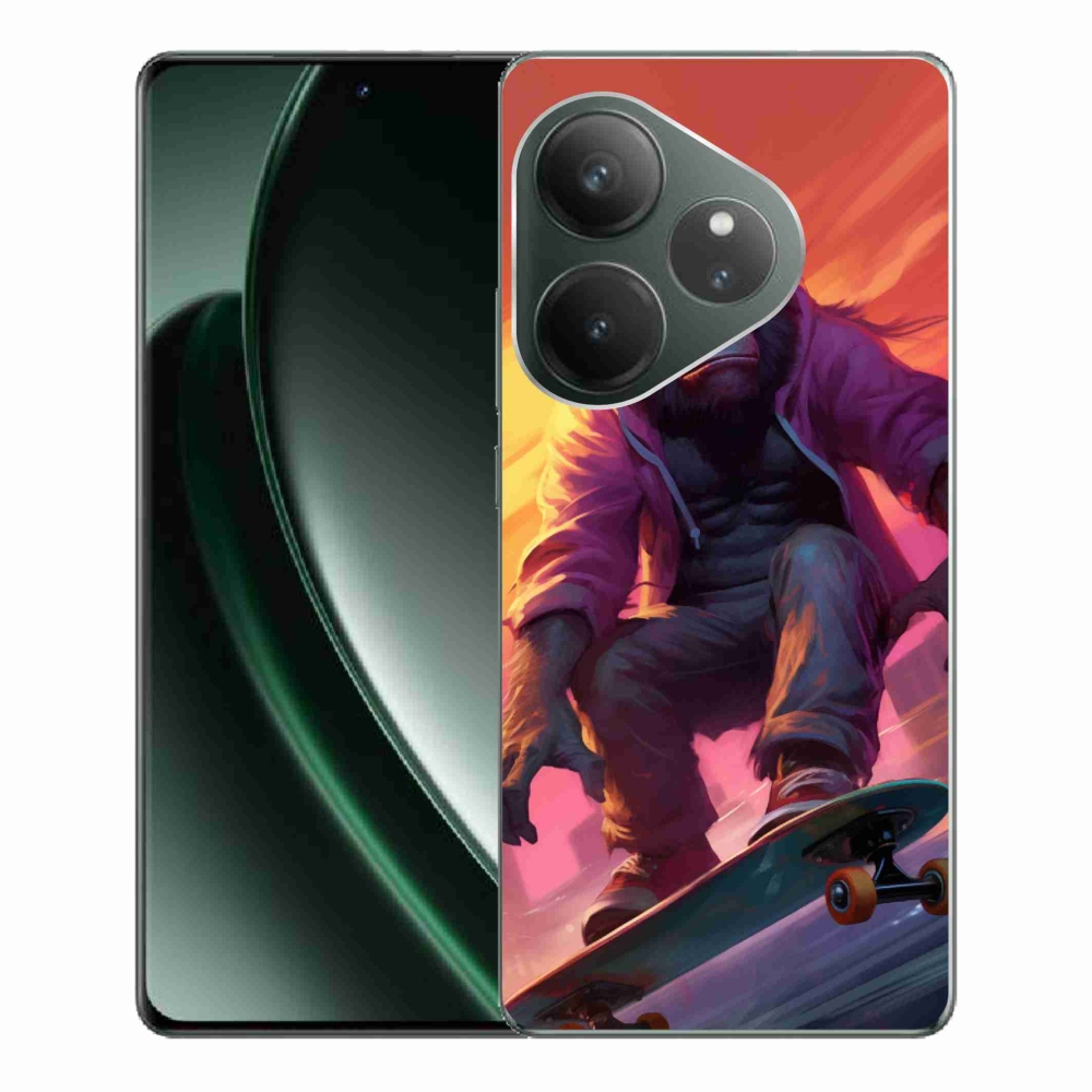 Gelový kryt mmCase na Realme GT 6 5G/GT 6T 5G - gorila na skateboardu