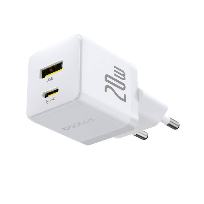 Baseus Palm Fast Nabíječka USB-A + USB-C 20W White