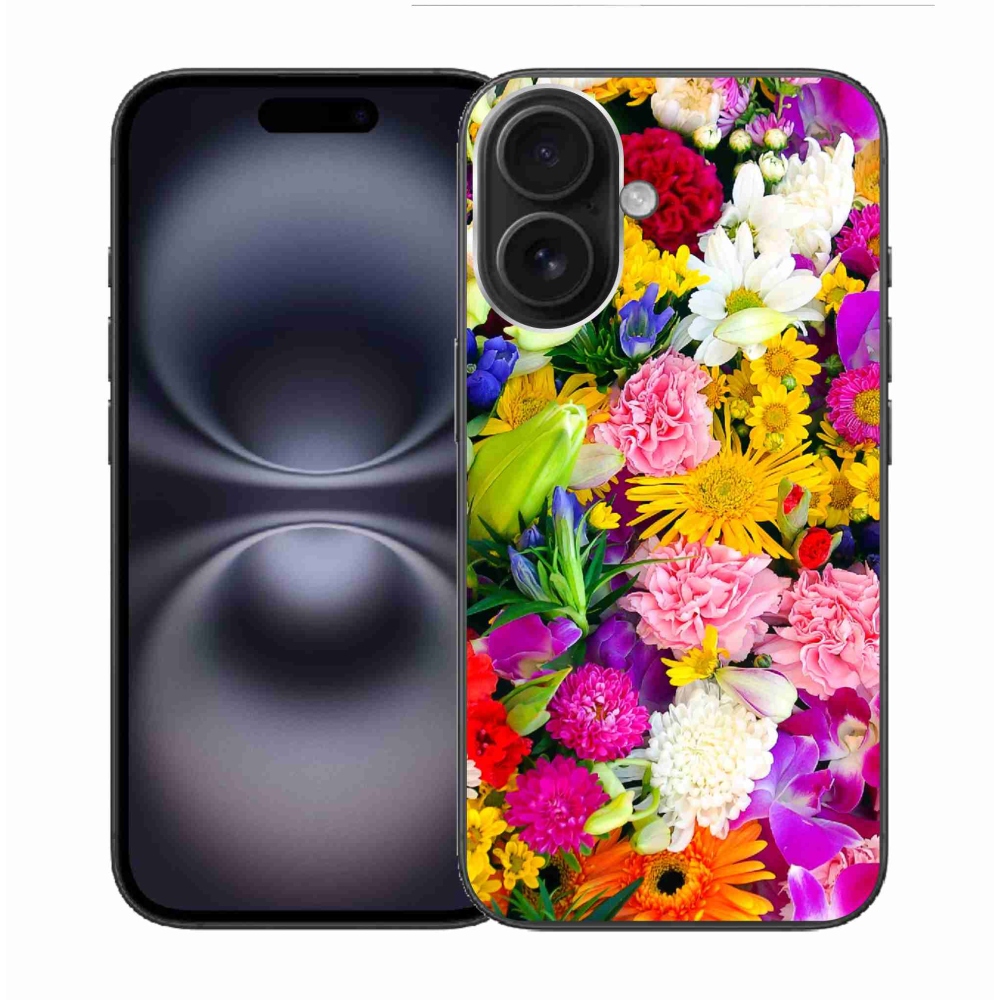 Gelový kryt mmCase na iPhone 16 - květiny 12